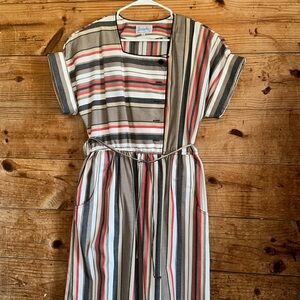 Vintage Leslie Fay striped dress